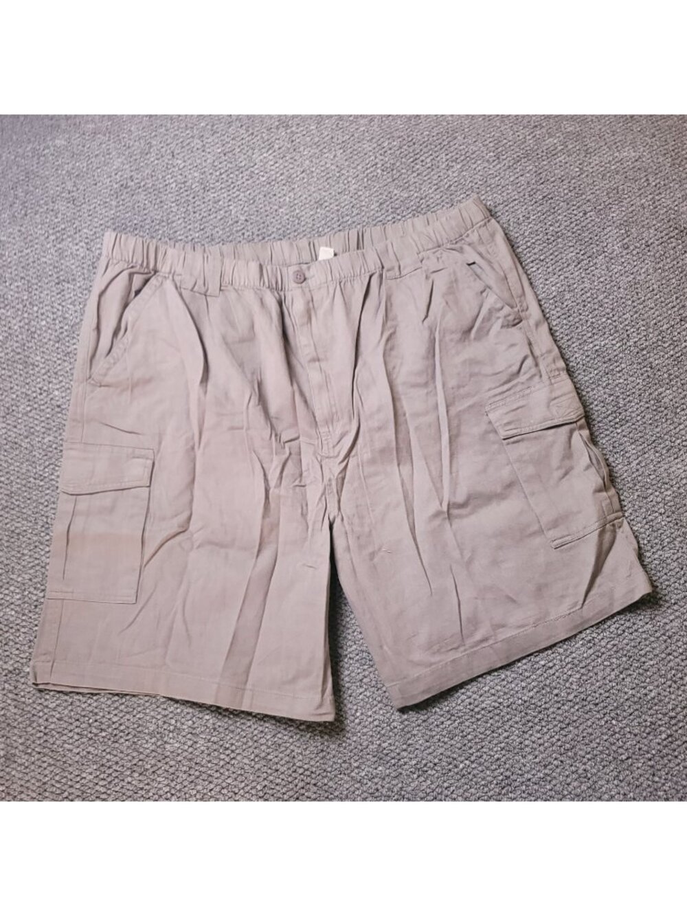 Boulder Creek Cargo Shorts Mens 3XL Big Tall Khaki Elastic LL Chino y2K Gray